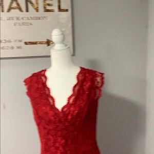 “Lady in red” lace dress by Akira
